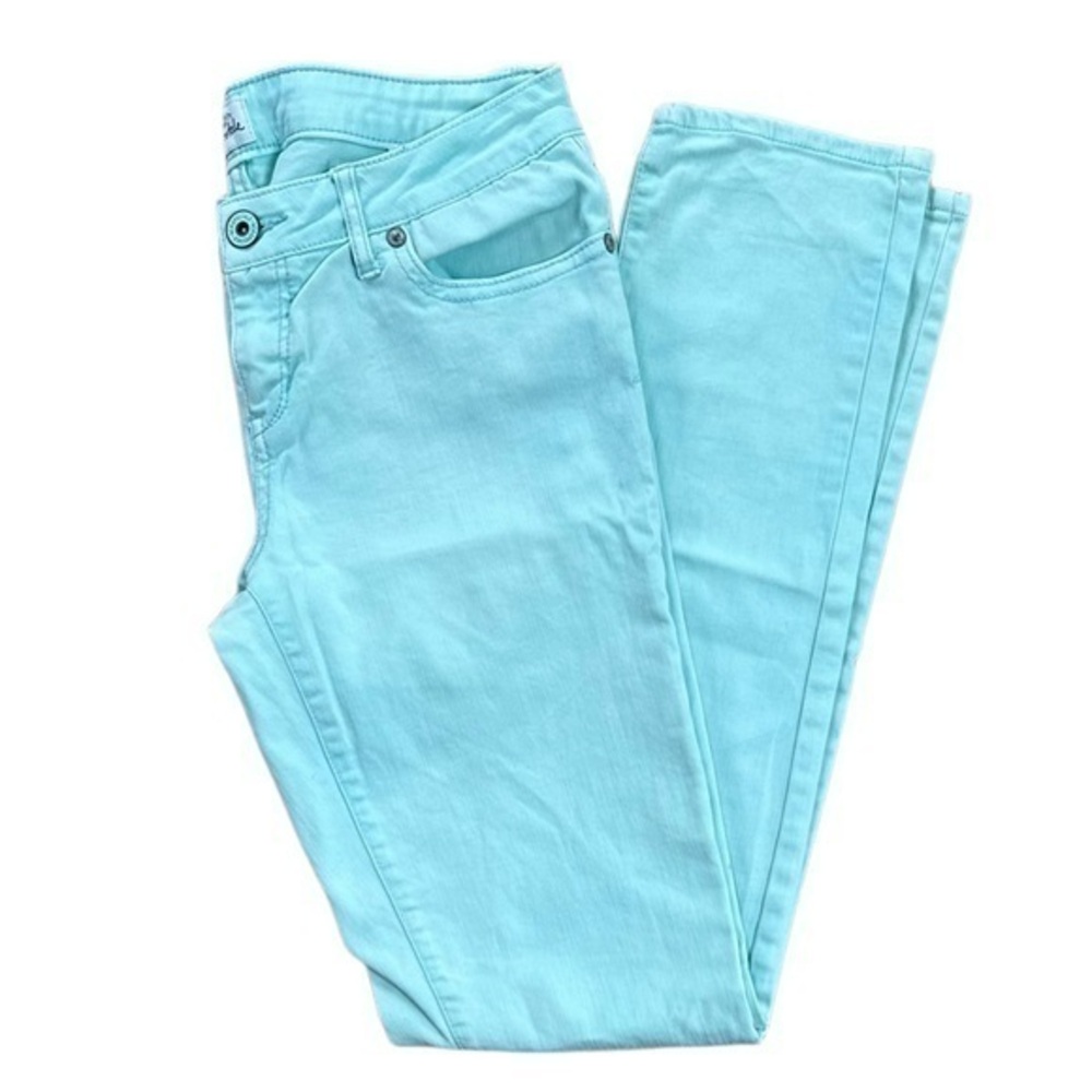 Aeropostale Bayla Skinny Colored Denim Pants Mint Green Womens 7/8 Reg